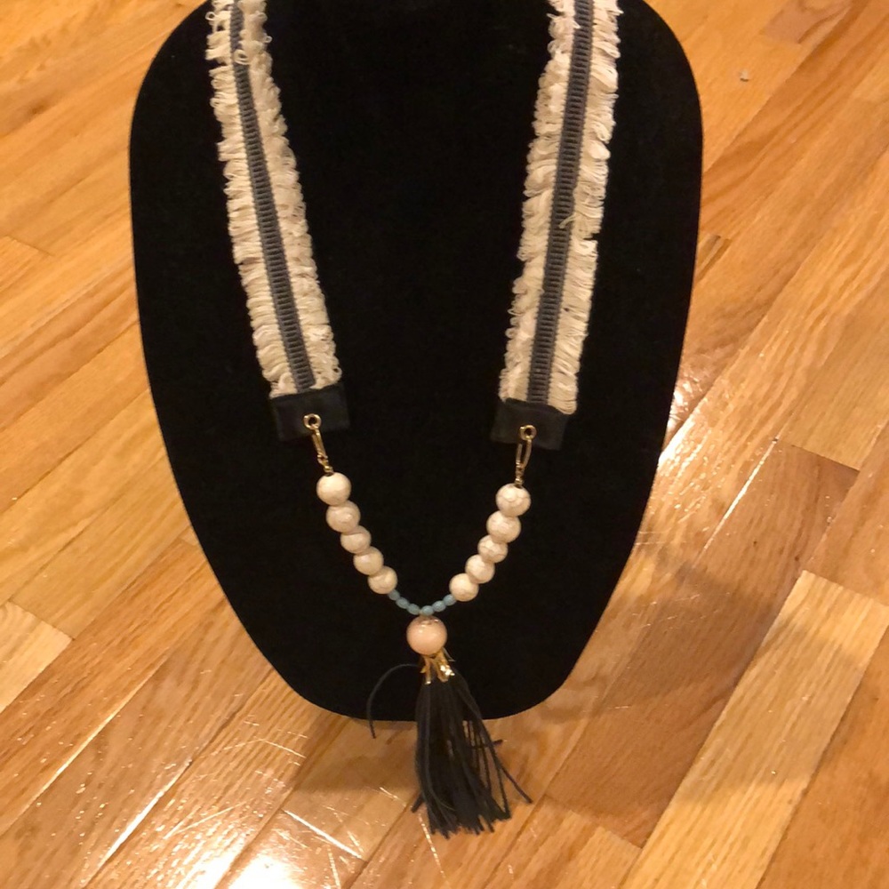 Plunder Necklace Cream and Black with accent beads